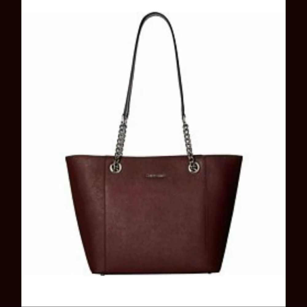 Calvin Klein Saffiano Leather Chainlink Tote Bag